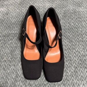 ASOS Black Square-Toe Mary Jane Heels